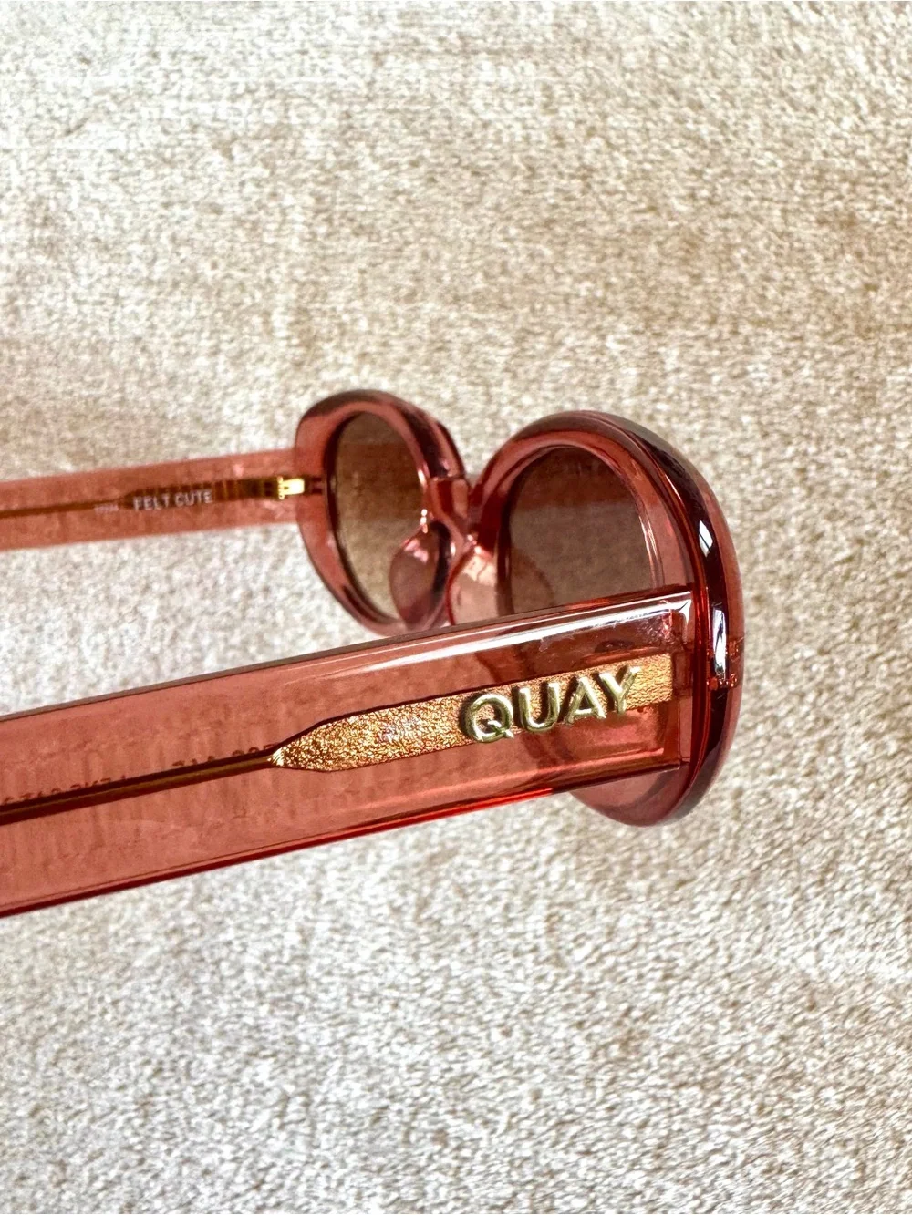 Pink Quay “Felt Cute” Oval Sunglasses